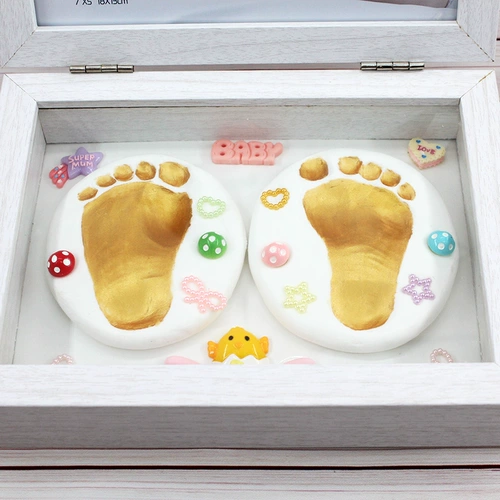 Детские отпечатки рук и ног, чернильная подушечка, отпечаток рук, детский сувенир для новорожденных, складная подарочная коробка, подарок на день рождения