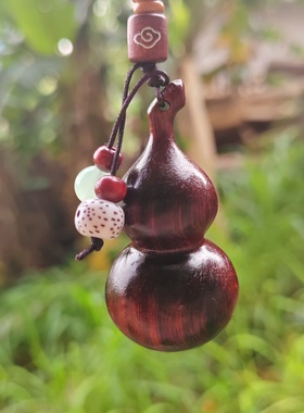 紫檀木福禄葫芦国风挂件木雕钥匙