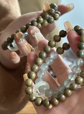 绿檀木手串女款绕指柔男生文玩佛