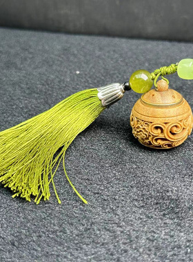 绿檀木挂饰香囊球挂件