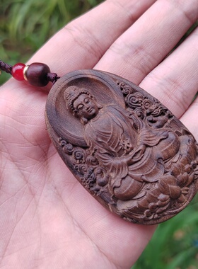 沉香木雕大日如来钥匙扣生肖羊猴