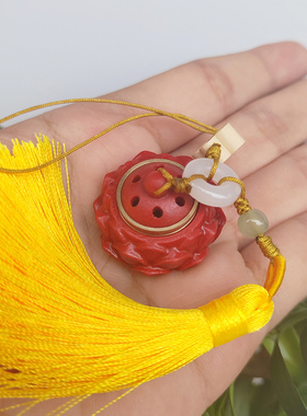 朱砂莲花香囊流苏挂件新中式红运