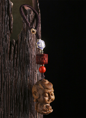 绿檀木八大守护神檀香木手机链男女十二生肖本命佛挂饰钥匙扣包挂