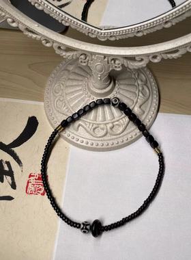 黑檀木方块珠手方糖珠双圈手链