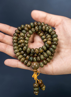 绿檀木手串莲花木质算盘珠念珠