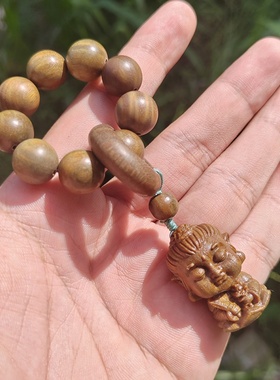 绿檀木小手捻Q版本命佛虚空藏菩