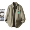 Youth spring and autumn pure cotton loose long-sleeved men's shirt