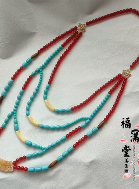 秦汉古风宿命复原璎珞仿玉璜汉服配饰多层项链魏晋古装古典颈饰品