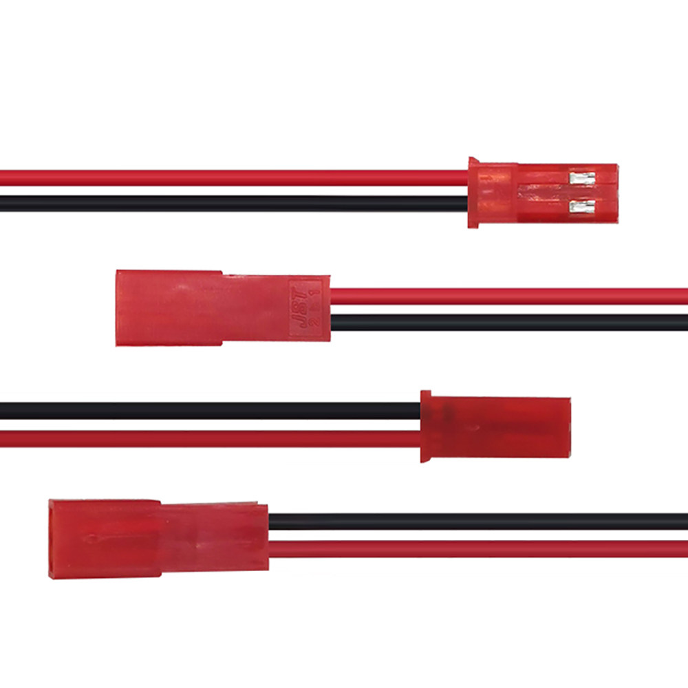 jst对插线 2p连接线 led公母插头 红黑线  模型 玩具等电源连接线
