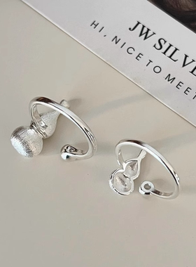 甄媛银饰拉丝葫芦戒指女