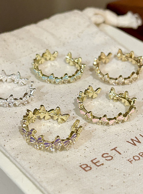 甄媛银饰女纯银简约戒指