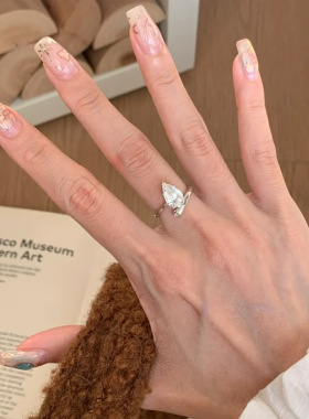 甄媛银饰女纯银简约戒指