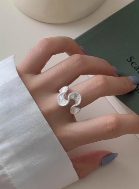 甄媛银饰女纯银简约戒指