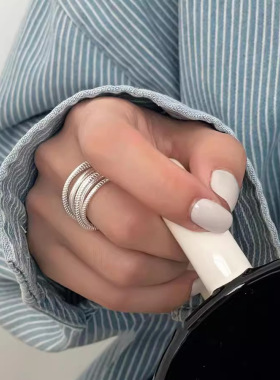 甄媛银饰女纯银简约戒指