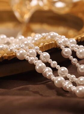 戴安公主同款长款珍珠项链女新款爆款轻奢高级毛衣链锁骨颈链配饰