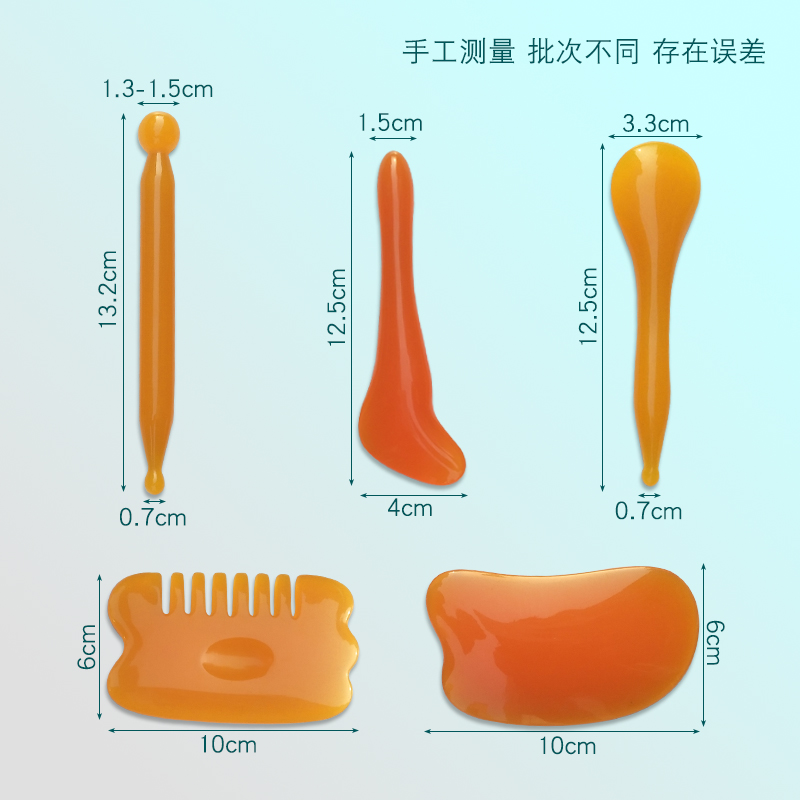 买1发5 蜜蜡拨筋棒美容笔足底点穴笔经络淋巴按摩棒面部V脸片眼部