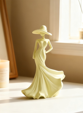 法式人物艺术摆件轻奢高档客厅电视柜小众高级感书房软装饰品雕塑