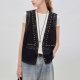 Dfvc retro embroidered hollow jacket vest ຄໍ V