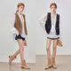 Dfvc retro embroidered hollow jacket vest ຄໍ V