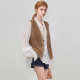 Dfvc retro embroidered hollow jacket vest ຄໍ V