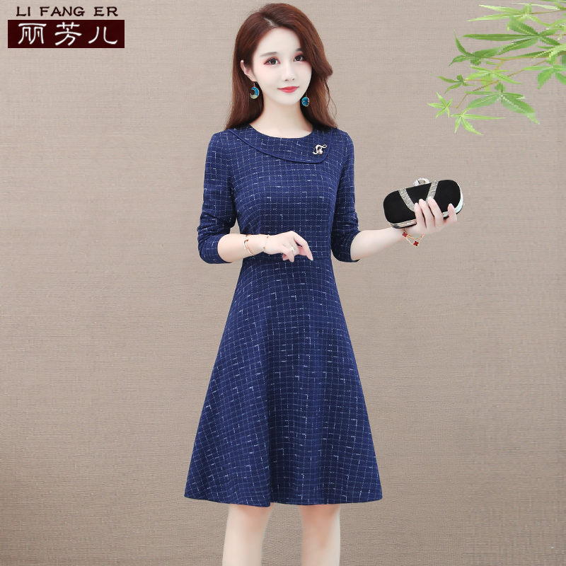 秋装2020年新款高端秋款长袖连衣裙 丽芳儿连衣裙