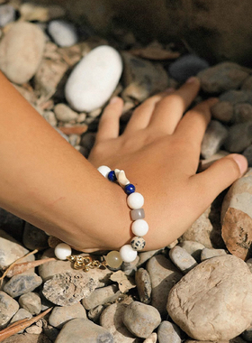 waki贝壳湖泊多元素贝壳串珠手链