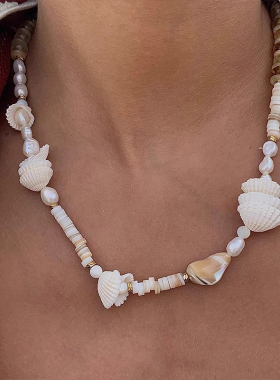 天然水晶项链度假风锁骨链