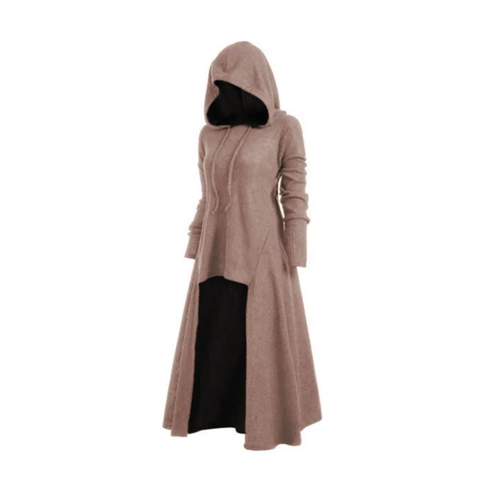 Fashion oth hing Women ops Women's Steampunk Coat ooded Long-图3