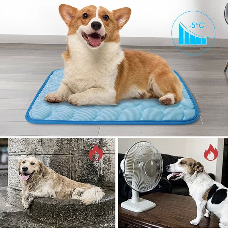 Summer Pet Cooling Mat Breathable Ice Blanket for Dogs Cats-图0