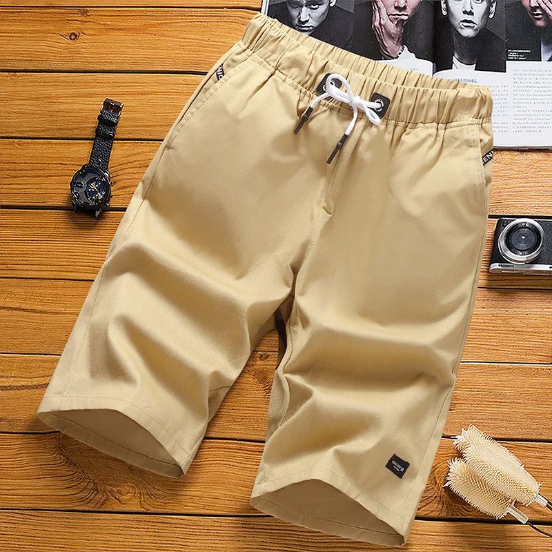 2023 Men's Shorts Cargo Shorts Cool Summer Solid Color Multi-图3