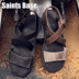 Mùa hè nam giản dị dép da retro Anh gió bãi biển gió thoáng khí xu hướng giày La Mã - Sandal giày chạy bộ Sandal