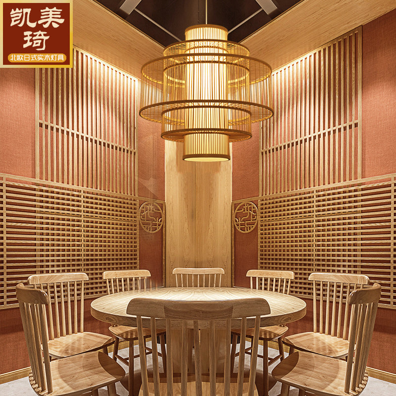 中式大吊灯禅意客厅餐厅茶室竹编灯具中国风创意个性民宿竹艺吊灯_虎窝淘