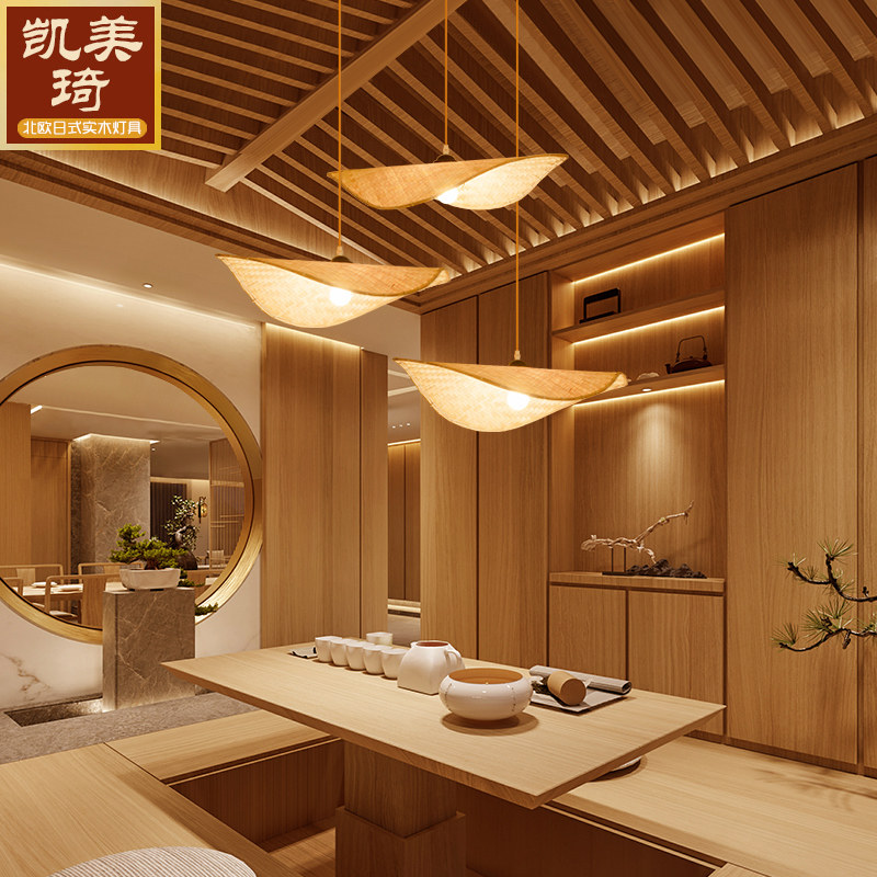 竹艺吊灯编织灯仿古灯藤艺灯茶室茶楼客栈日式禅意民宿饭店餐厅灯_虎窝淘