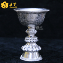Nepal 925 pure silver ghee lamp pure silver for the lamp Home for the Buddha lamp Eight precious Crisp oil lamp