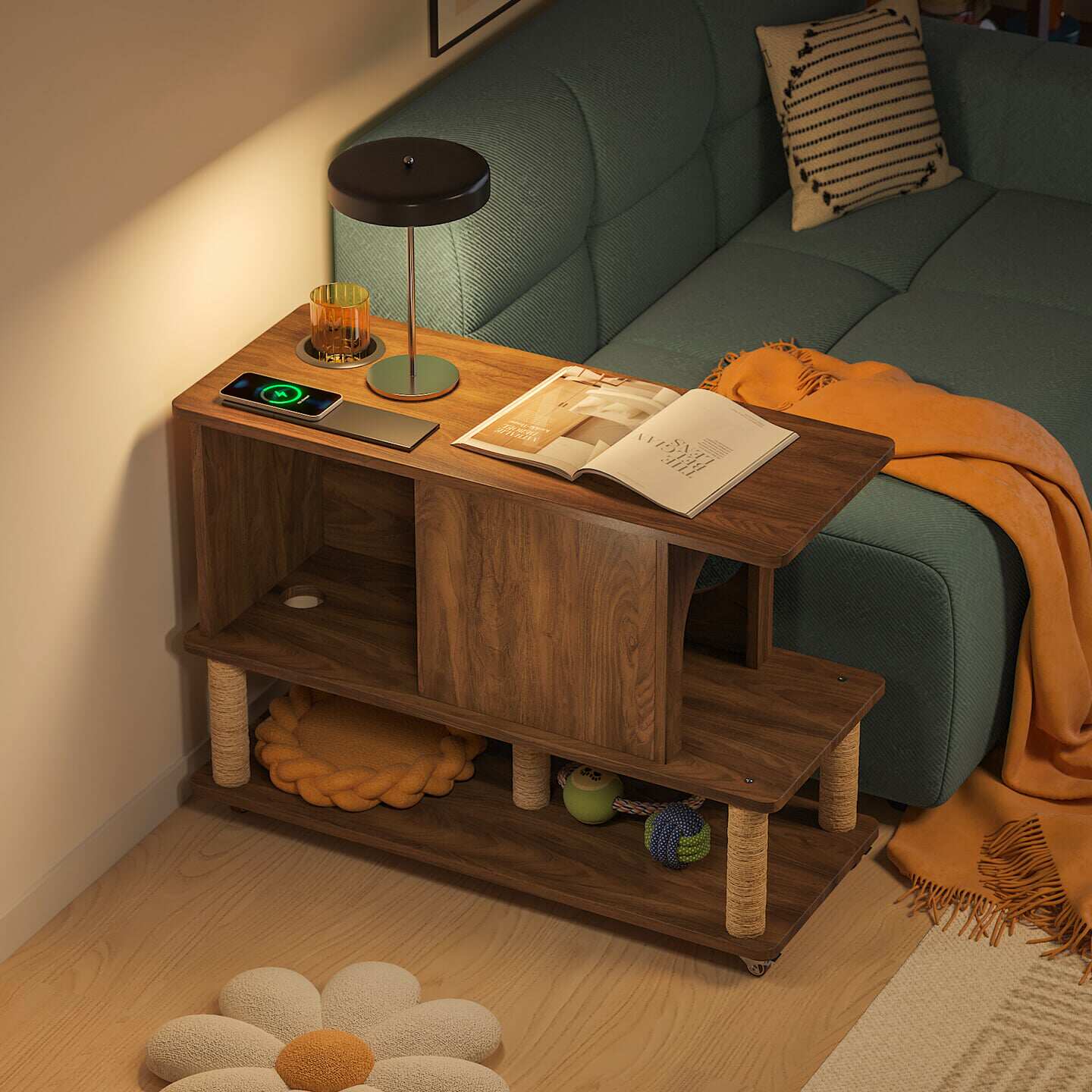 梅氏猫窝茶几小户型客厅家用沙发旁边柜可移动小推车人宠家具边几,淘宝优惠券,粉丝福利购,淘宝优惠卷