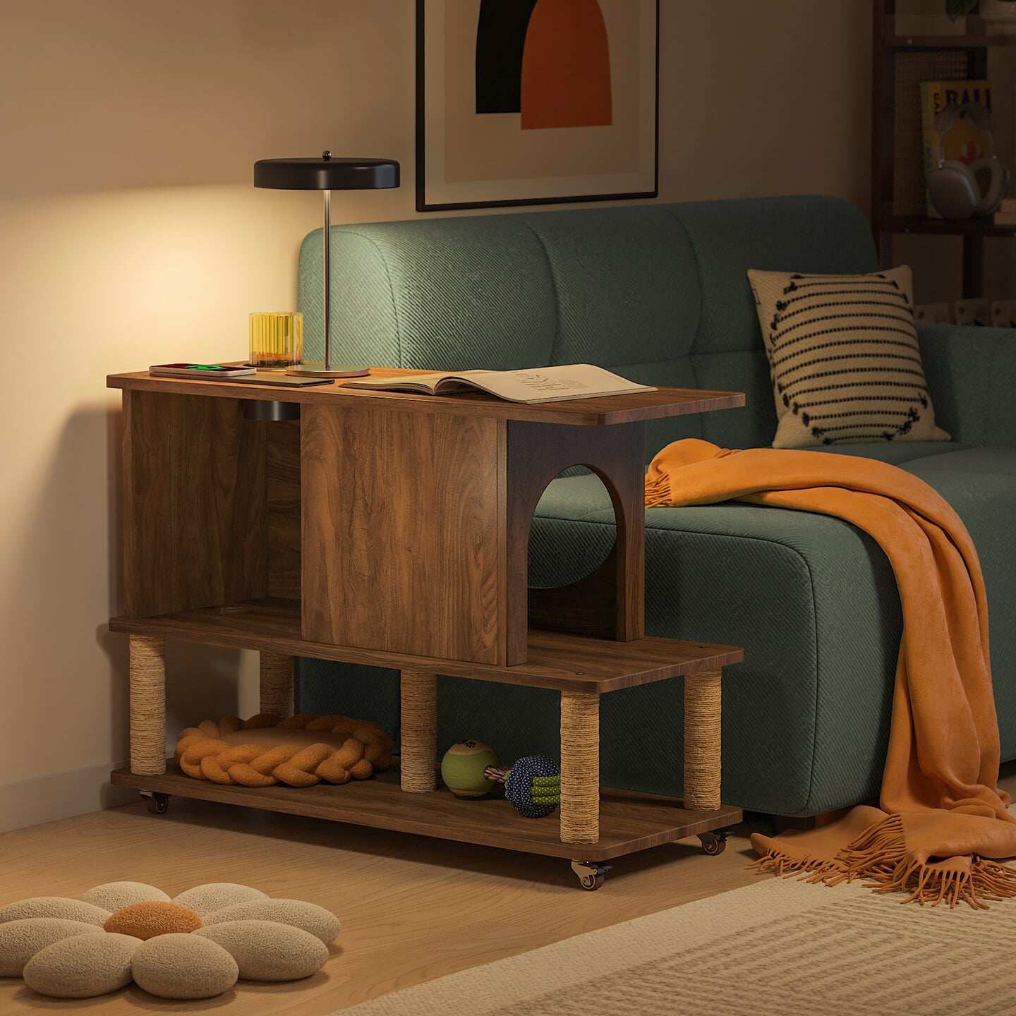 梅氏猫窝茶几小户型客厅家用沙发旁边柜可移动小推车人宠家具边几,淘宝优惠券,粉丝福利购,淘宝优惠卷
