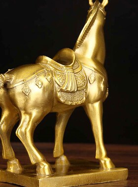 速发铜唐马摆件功铜马摆  铜千里马摆件件铜马上成 客厅办公室摆