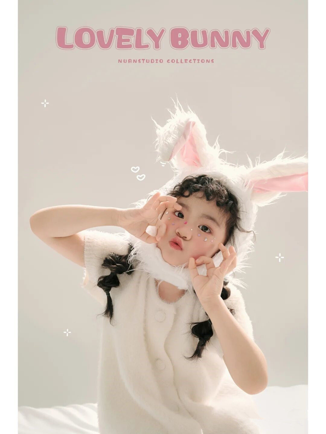 兔子长耳朵头套帽子肖像帽子毛绒拍照道具ins风新款儿童摄影服装,淘宝优惠券,粉丝福利购,淘宝优惠卷