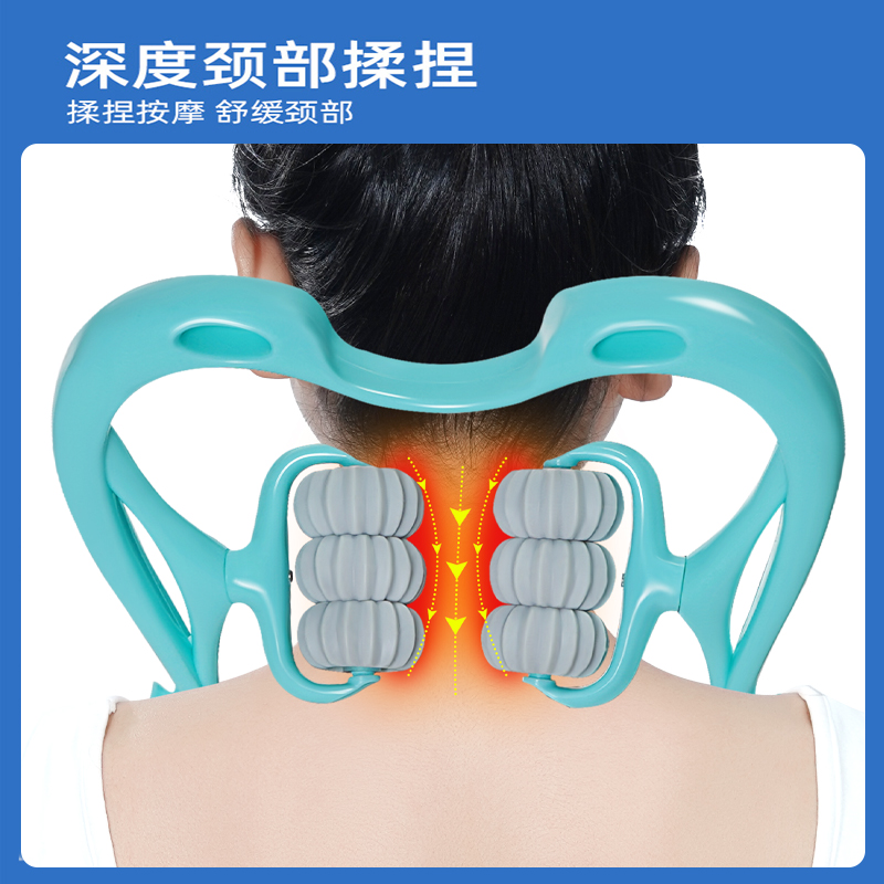 手动颈椎按摩器夹脖子肩颈按摩神器颈背腰部多功能揉捏疏通仪家用 - 图1