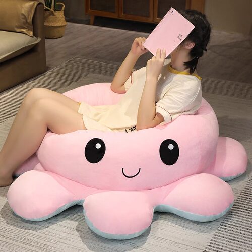 变脸超大章鱼玩偶抱枕睡觉八爪鱼翻面公仔儿童毛绒玩具女孩子礼物 - 图2