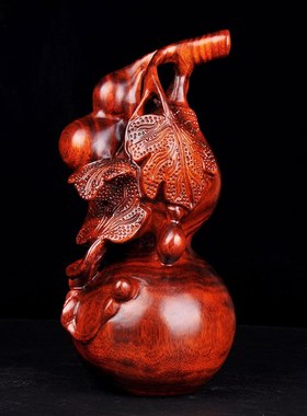 速发礼木葫芦关件木雕葫芦家居玄摆装饰工艺品客厅店铺办公室摆设