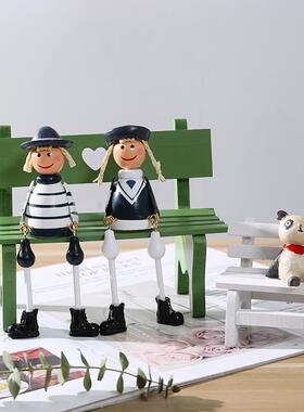 速发花清装饰小摆件示栽展盆架拍摄道具风长椅子小架新小动物