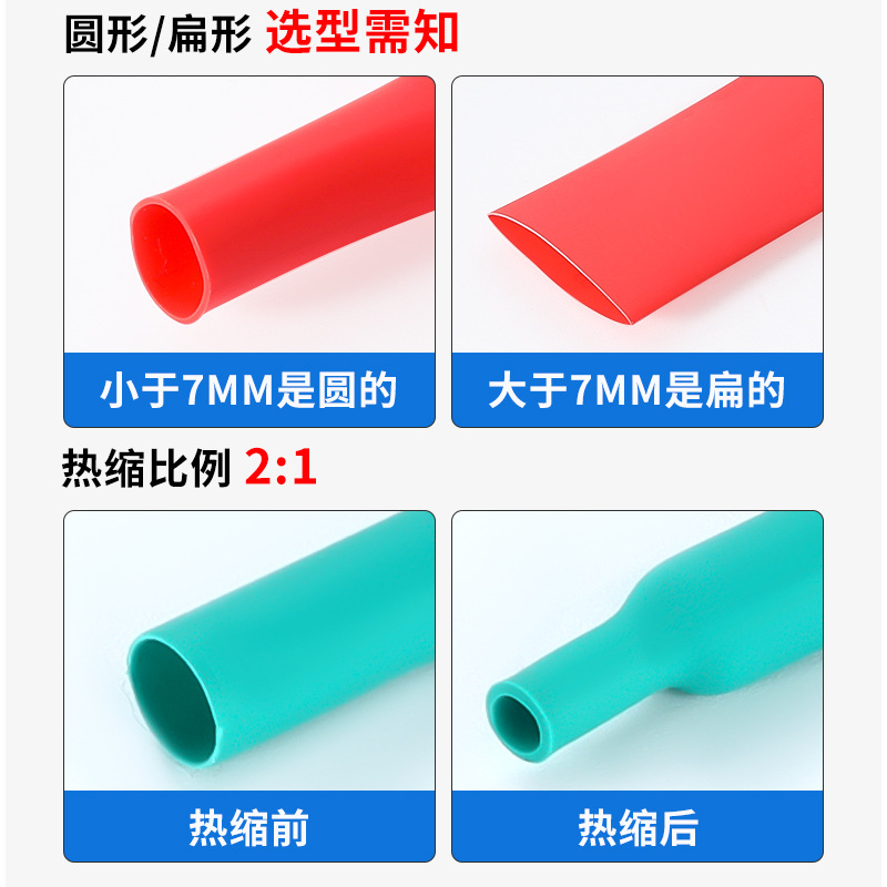 热缩管10倍特厚加厚收缩眼镜腿手机充电器数据线套管黑色收缩修复 - 图1