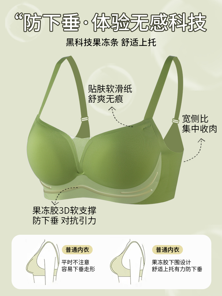 内衣女小胸聚拢收副乳防下垂上托调整型一片式无痕夏3d软支撑文胸（内衣女小胸聚拢收副乳）-第5张图片-提都小院