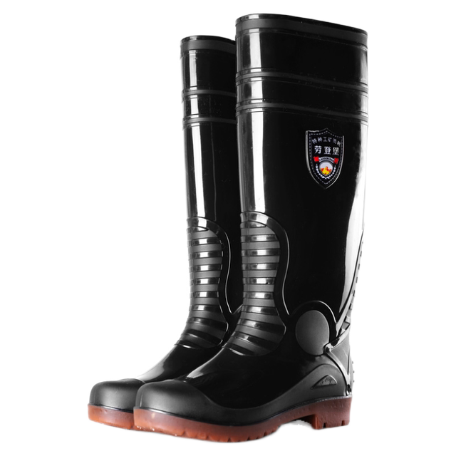 加长雨靴劳登保特高雨鞋男加厚耐磨耐酸碱牛筋底长筒过膝建筑胶鞋