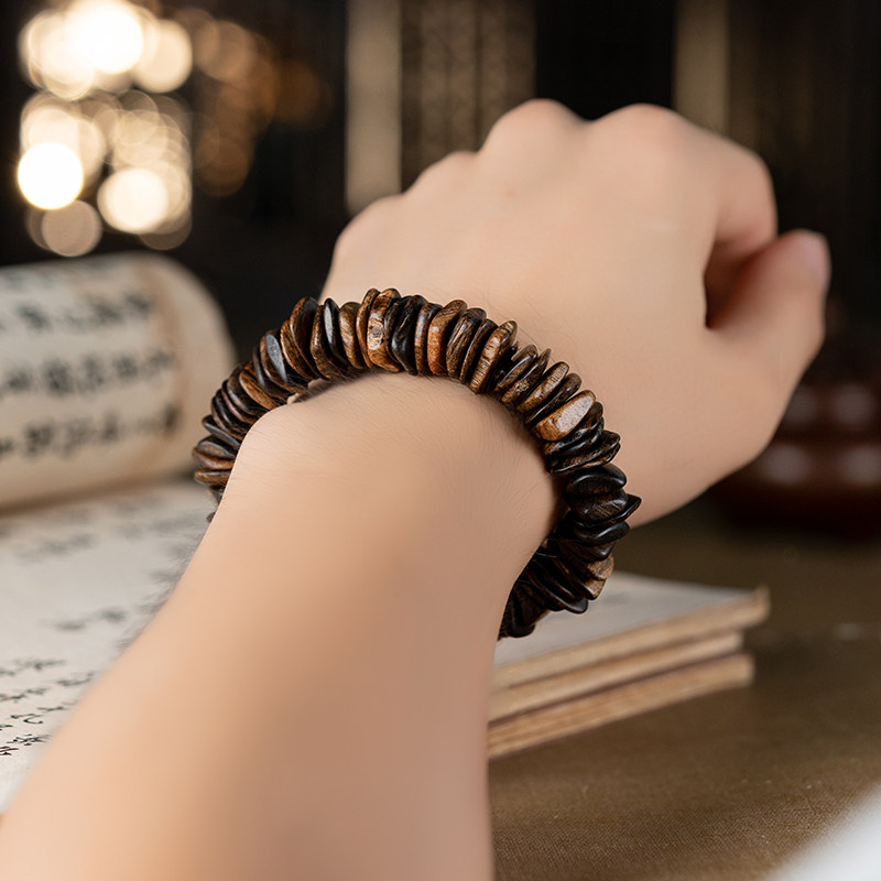 天然保真文莱沉香手串随形沉水老料沉香木佛珠女男士木手链切片珠,淘宝优惠券,粉丝福利购,淘宝优惠卷