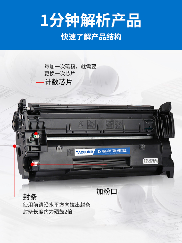 适用惠普m427dw硒鼓m427fdn m403d/dn易加粉cf228a硒鼓hp28a粉盒 - 图1