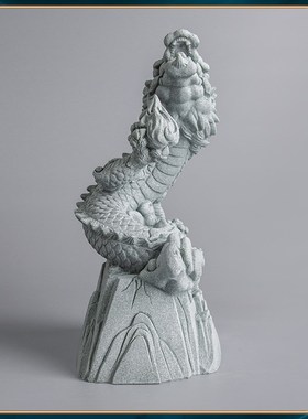 速发青砂石造潮如桌金箍神龙座国景办公家居送礼创意精品意面茶宠