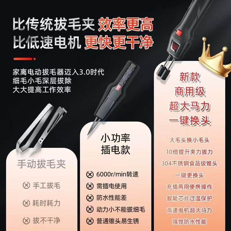 奥猫电动拔毛机家禽短粗毛脱毛器拔鸡毛鸭毛鹅毛神器双头一键换头,淘宝优惠券,粉丝福利购,淘宝优惠卷