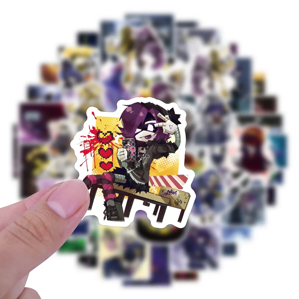 55张卡通Murder Drones无机杀手涂鸦贴纸装饰行李箱吉他防水贴画 - 图2